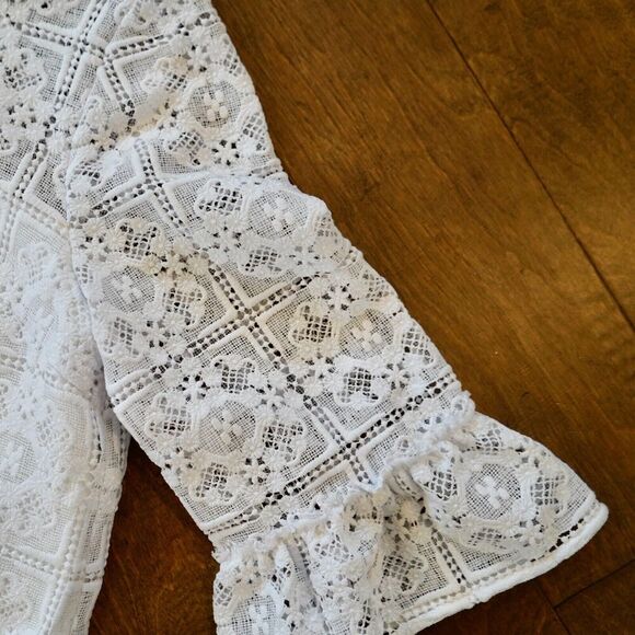 Kate Spade Eyelet Lace Shift Dress Spice Things Up Mini White Flutter Sz 14 NWT - Picture 8 of 10